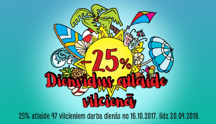 25% atlaide 47 vilcieniem darba dienās