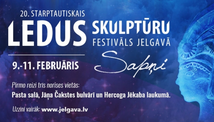 Slido ar vilcienu uz Ledus skulptūru festivālu Jelgavā