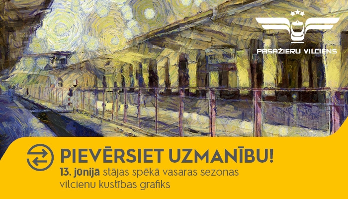 13. jūnijā spēkā stājas vasaras sezonas vilcienu kustības grafiks